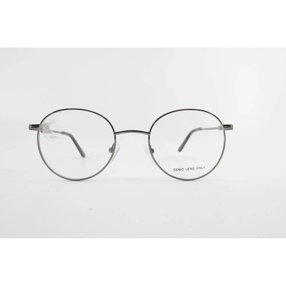 ECCA 1545 MM 20213 Eyeglasses Round Gunmetal Gray Metal Frames 48-20-145 Mens